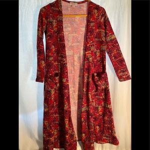 LulaRoe colorful cardigan. XS. Vibrant fall / winter colors.